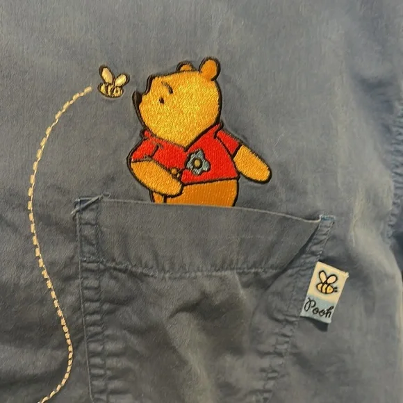 - Disney Pooh @ Disney button down blue shirt - Picture 4 of 11